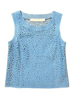 DROME Leather Cut Out Tank Top Sky Blue Small